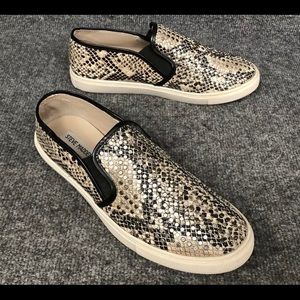 Steve Madden snakeskin slip on sneakers
